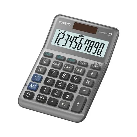 CASIO Tischrechner MS-100FM, 10-stellig, silber – Bild 1