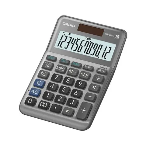 CASIO Tischrechner MS-120FM, 12-stellig, silber – Bild 1