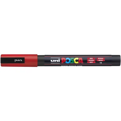 Paintmarker Uni POSCA PC3M fijn rood – afbeelding 1