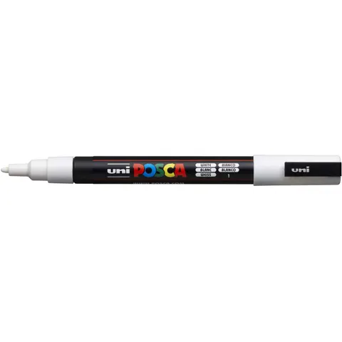 Paintmarker Uni POSCA PC3M fijn wit – afbeelding 1