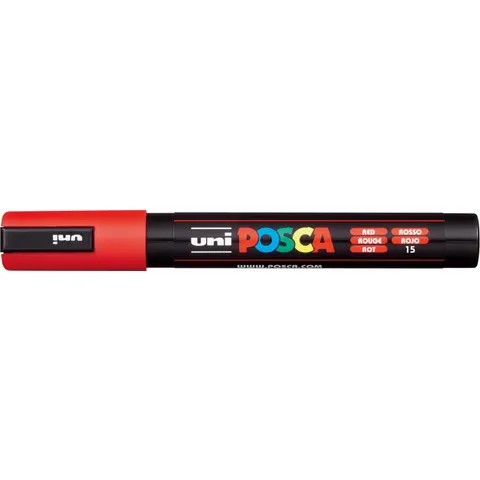 Paintmarker Uni POSCA PC5M medium rood – afbeelding 1