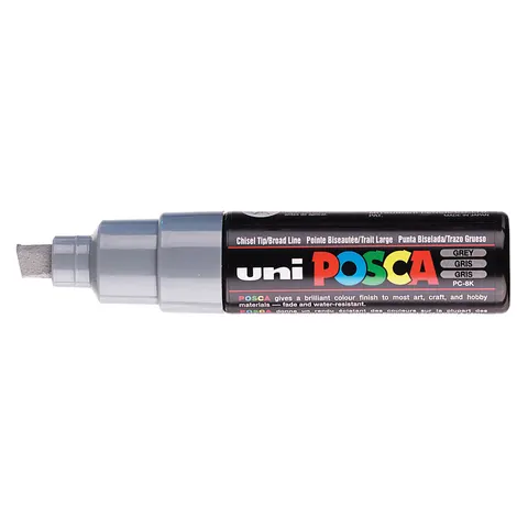 Paintmarker Uni POSCA PC8K breed schuin grijs – afbeelding 1