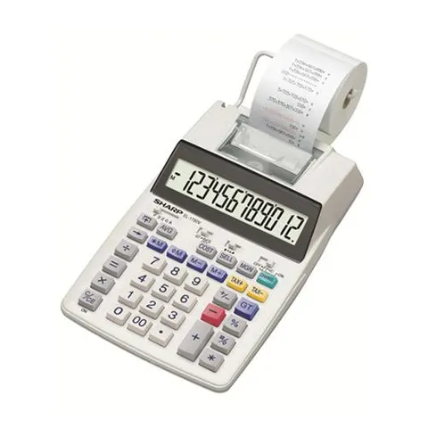Sharp rekenmachine - grijs - 12 digit - 4x AA batterij – afbeelding 1