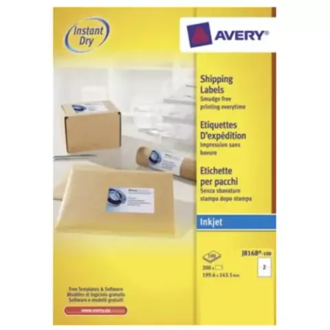 Avery J8168-100 self-adhesive label White 200 pc(s) – image 1