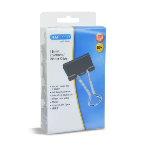 RAPESCO® Foldbackklammern schwarz 1.9 cm – Bild 1