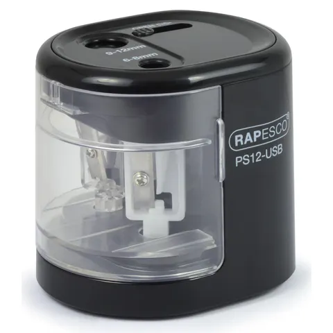 RAPESCO® elektrischer Anspitzer schwarz/transparent – Bild 1
