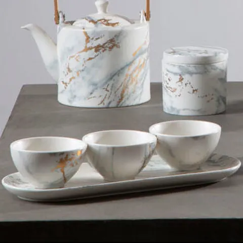 Marble Luxe Dip Bowls with Tray Set – image 1