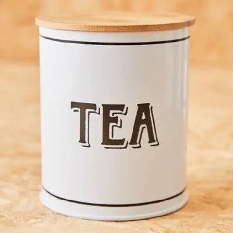 White Metal Tea Canister | Grocer – image 1