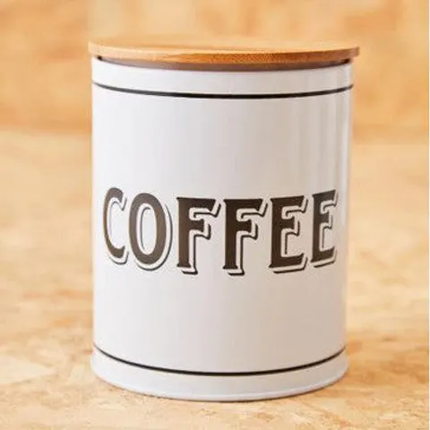 White Metal Coffee Canister | Grocer – image 1