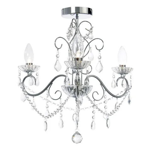 Spa Vela 3-Light Flush Chandelier Crystal in Chrome – image 1