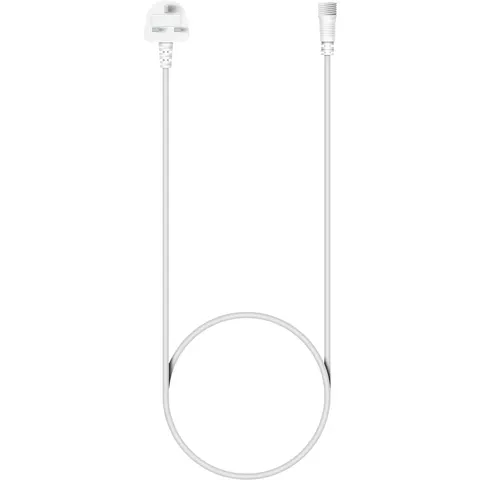 Easy-Connect Festoon Mains Connecting Lead With 2m Rubber Cable.- White – image 1