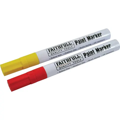 Faithfull Paint Marker Pen – Red / Yellow – image 1