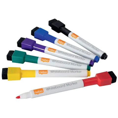 Whiteboardmarker Nobo mini assorti 6 stuks – afbeelding 1