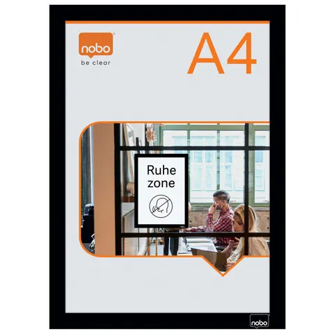 Nobo Self-adhesive Magnetic Poster Frame A4. Black – image 1