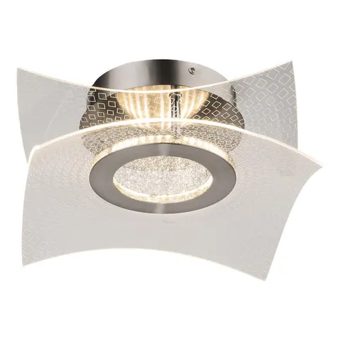 Firstlight Trinity Square LED Flush Ceiling Light 17.5W with Transparent Acrylic Glass in Brushed Steel – image 1