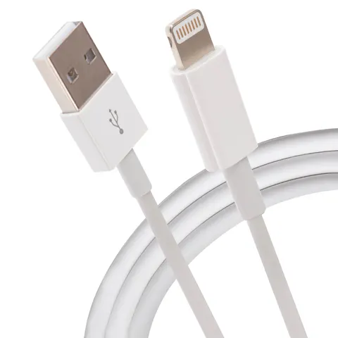 Maplin Lightning Connector to USB-A Charging Cable - White – image 1