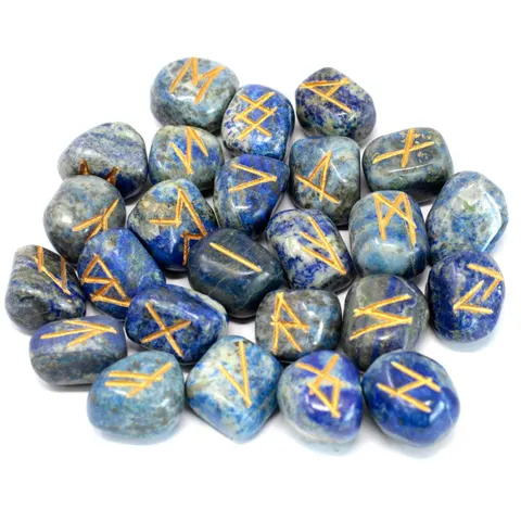Runes Stone Set in Pouch - Lapis – afbeelding 1