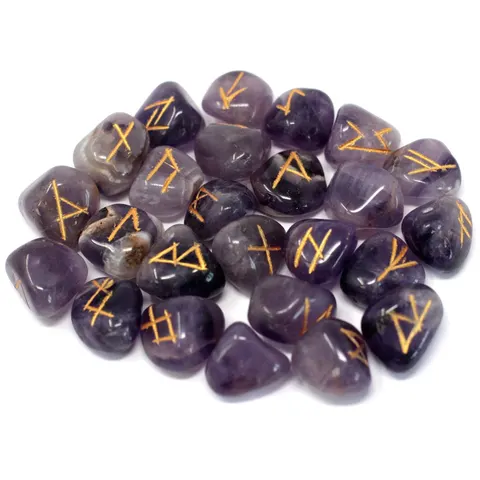 Indiase runen in buidel - Amethist – afbeelding 1