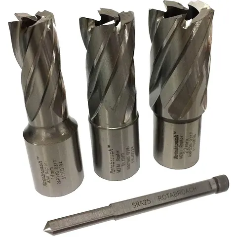 Rotabroach 3 Piece Raptor Mag Drill Hole Cutter Set and Pilot – image 1