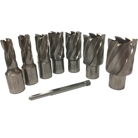 Rotabroach 7 Piece Raptor Mag Drill Hole Cutter Set and Pilot – image 1