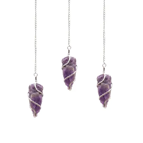 Raw Gemstone Pendulum - Amethyst – afbeelding 1