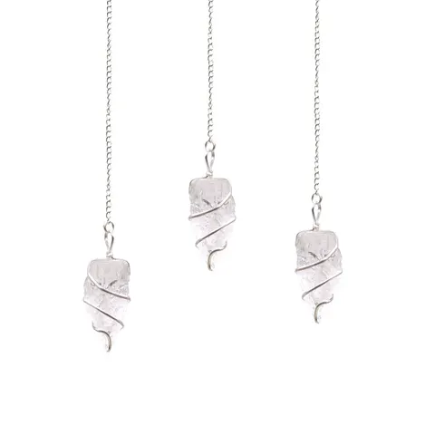 Raw Gemstone Pendulum - Rock Quartz – afbeelding 1