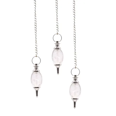 Lingam Shaped Gemstone Pendulum - Rock Quartz – afbeelding 1