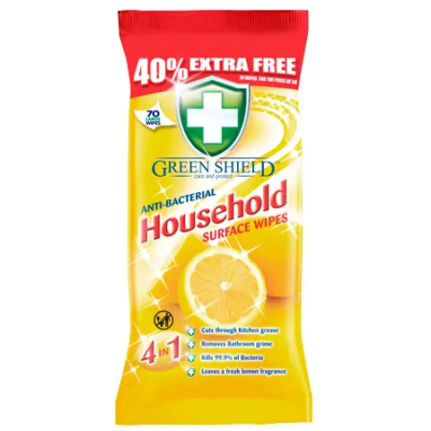 Green Shield Antibacterial Cleaning Wipes - 70 pcs – image 1