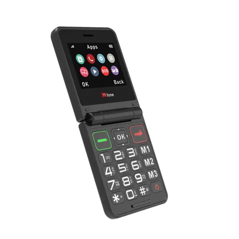 TTfone TT660 Flip Big Button Mobile with EE SIM, USB C Dock Charger – image 1