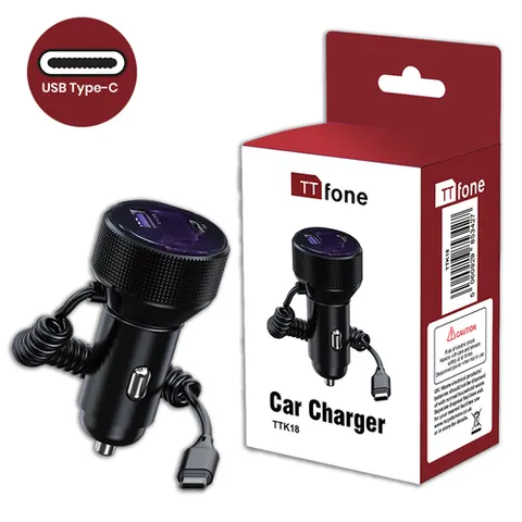 Original TTK18 Car Charger 12V with Type-C Cable – image 1
