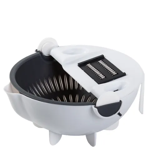 3-in-1 Multifunctional Vegetable Cutter with Rotating Drain Basket – image 1