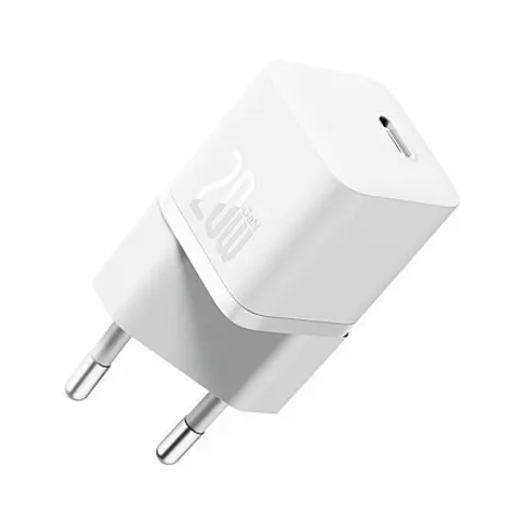 Baseus GaN5 20W Compacte Fast Charger USB-C Wit – afbeelding 1