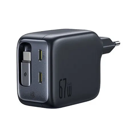 Netzladegerät mit USB-C Kabel Baseus EnerCore CJ11, 67W, 3.35A, 2 x USB-C, Schwarz E0121E00 – Bild 1