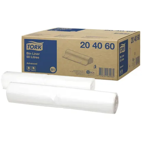 TORK Abfallsack, transparent, 50 Liter – Bild 1