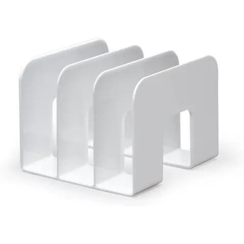 DURABLE Buchstütze TREND, Kunststoff, 3 Fächer, weiß – Bild 1