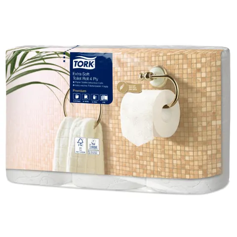 TORK Toilettenpapier, 4-lagig, weiß – Bild 1