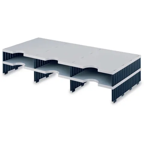 styro Sortierstation DIN C4 6-Fach grau/schwarz – Bild 1