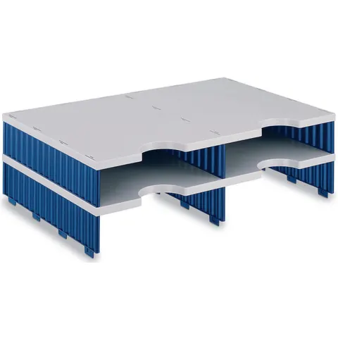 styro Sortierstation DIN C4 4-Fach grau/blau – Bild 1