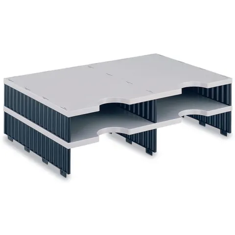 styro Sortierstation DIN C4 4-Fach grau/schwarz – Bild 1