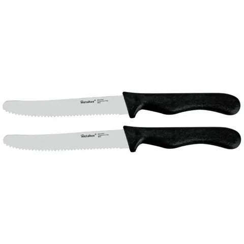 metaltex Brotzeitmesser Basic, schwarz, 2er Set – schwarz | silber – Bild 1
