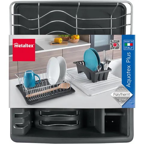 metaltex Spülkorb Aquatex PLUS, silber/anthrazit – schwarz – Bild 1