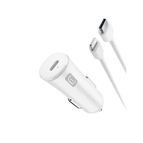 Autolader kit 20W usb-c naar lightning wit Cellularline – afbeelding 1
