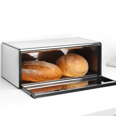 Brabantia Fall Front Bread Bin Silver – image 1