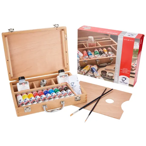 ROYAL TALENS Van Gogh Holzkoffer-Set Acrylfarben Basic – Bild 1