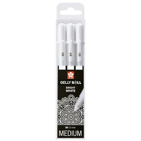 Sakura Basic Set 3 Gelpennen Zuiver Wit Medium – afbeelding 1
