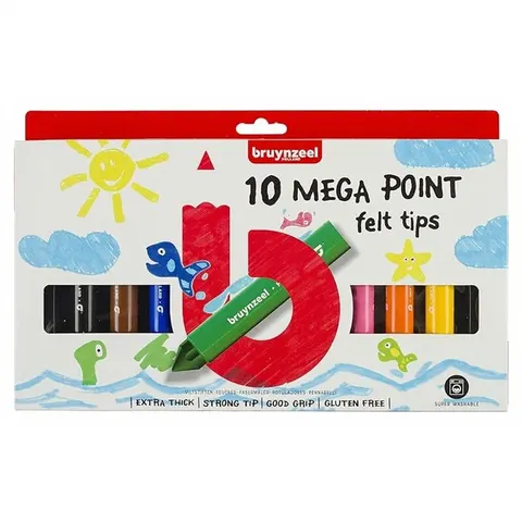 Bruynzeel Kids Mega Points viltstiften set 10 – afbeelding 1