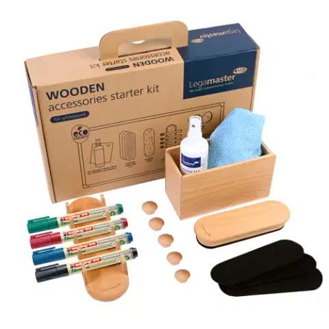 Legamaster WOODEN whiteboard starter kit 17-piece – image 1