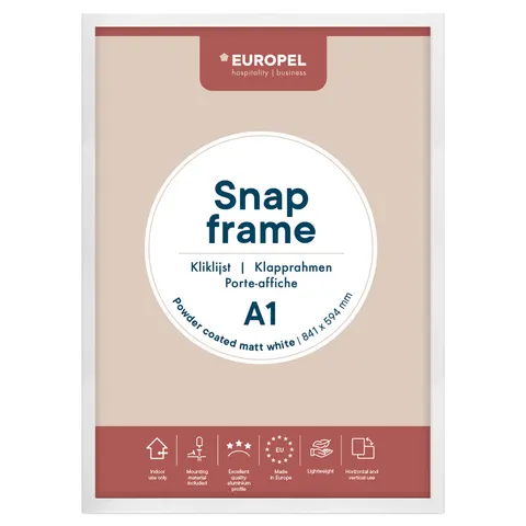 Kliklijst Europel A2 25mm mat wit – afbeelding 1