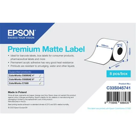 Epson Premium Matte Label - Continuous Roll: 102mm x 60m – image 1