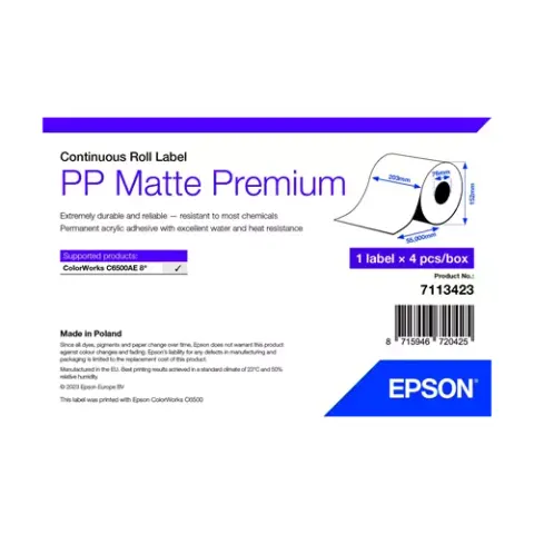 Epson PP Matte Label Premium Continuous Roll 210mm x 55m – image 1